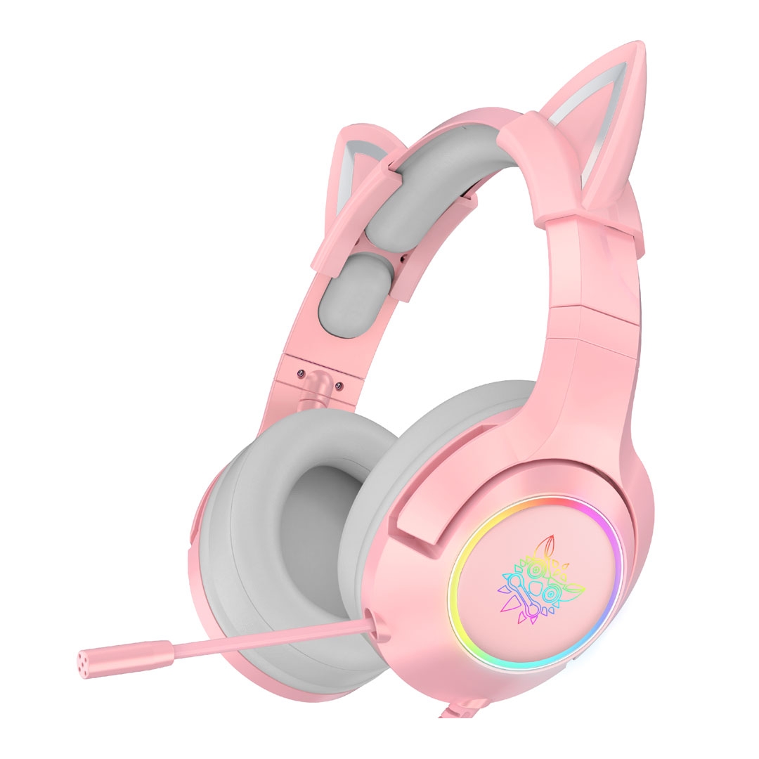ONIKUMA [K9-PK-USB71-RGB] 電競級 (RGB變色) 7.1聲道耳機麥克風 - 粉紅