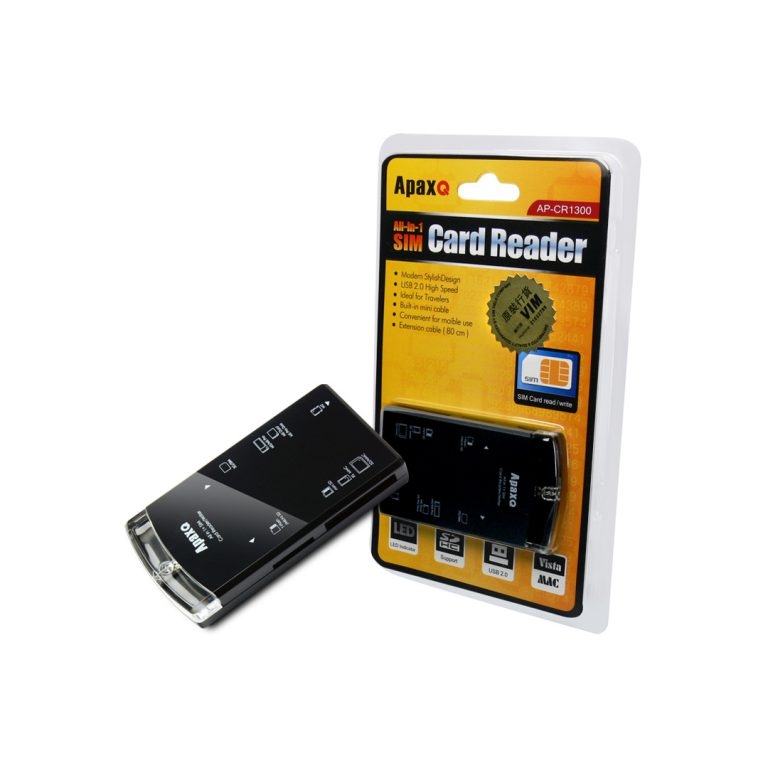 ApaxQ AP-CR1300-B ALL-IN-ONE+SIM CARD 讀咭器 (SIM 咭) (Black)