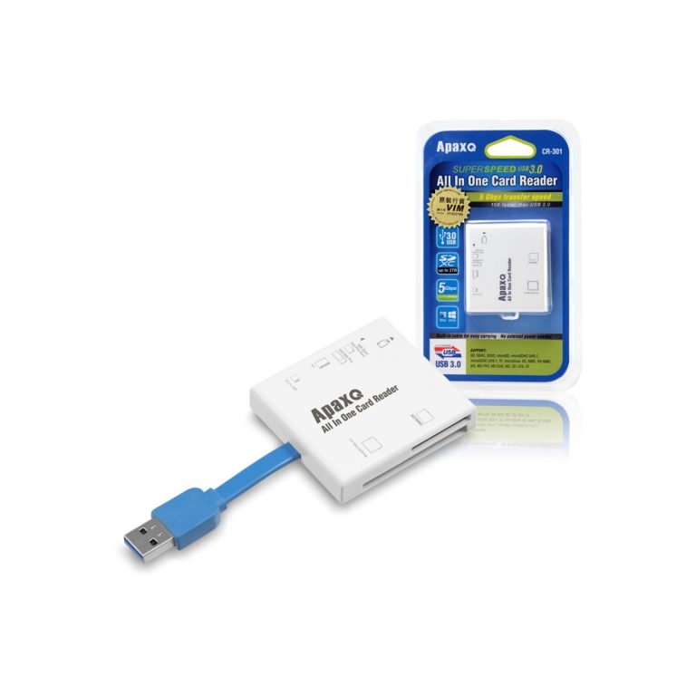 ApaxQ CR301-W  USB 3.0 All In One Card Reader 迷你讀咭器 – 白色