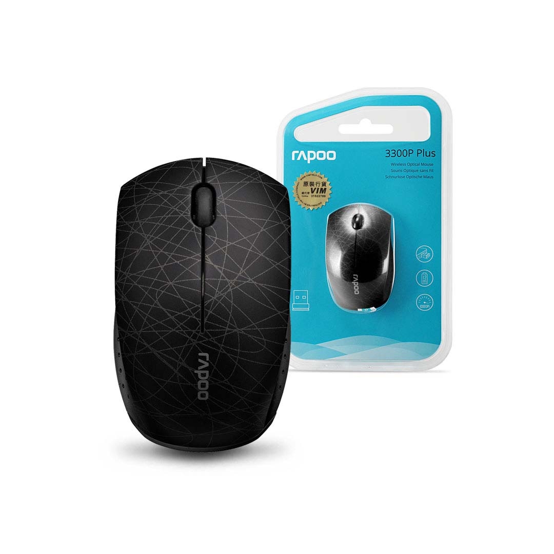 RAPOO M3300P-W 超迷你光學滑鼠 – 黑色