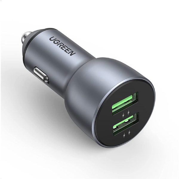 UGREEN - CD213 [10144] QC3.0雙USB 36W金屬汽車充電器 - Black