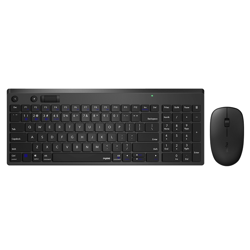 RAPOO [8050T-B] Tri-Mode 三模式鍵鼠無線桌面套裝 Mac/Win - 黑色