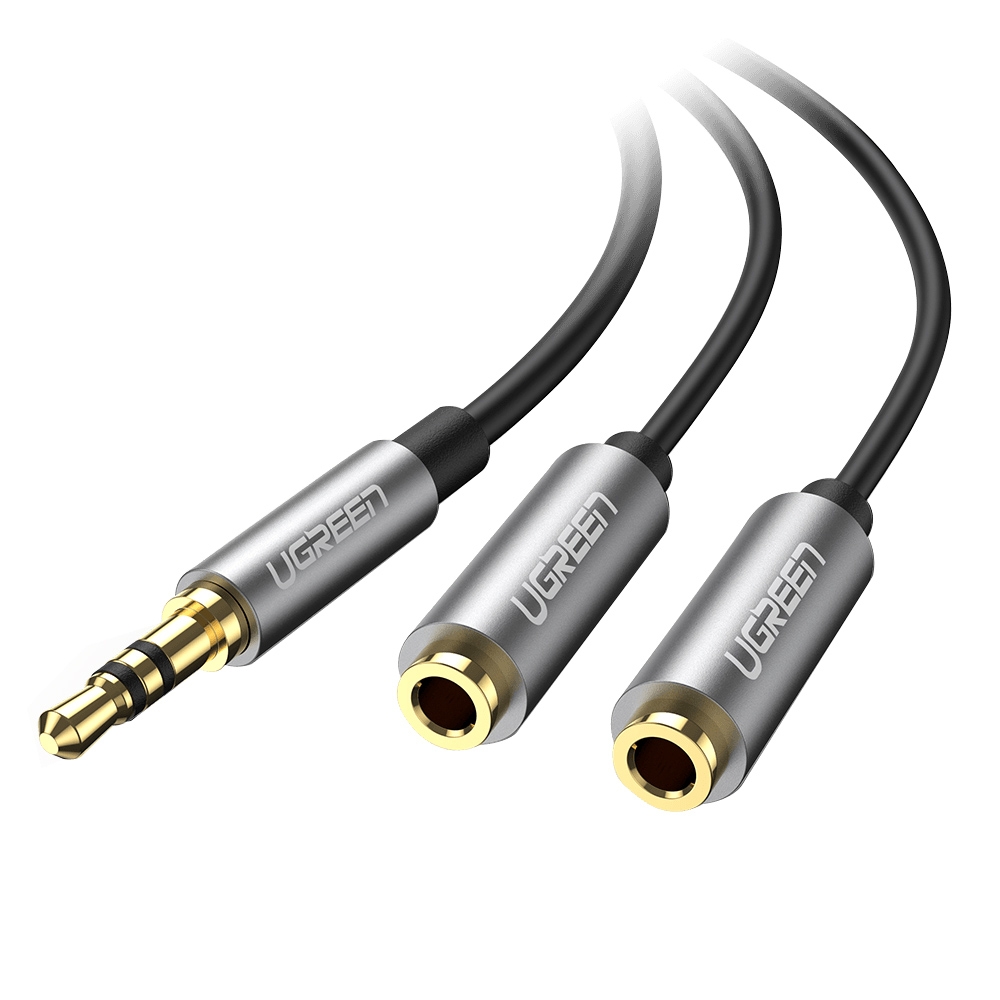 UGREEN AV123-A [10532] 3.5mm一分二音頻線 (TRS M>FF) - 20CM