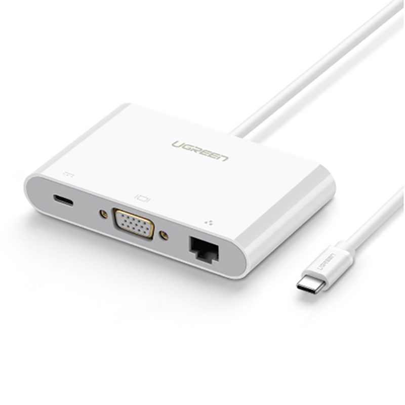 UGREEN [30439] TypeC多功能轉換器 VGA (1080P)+TypeC+USB x 2 +Lan 10/100Mbps