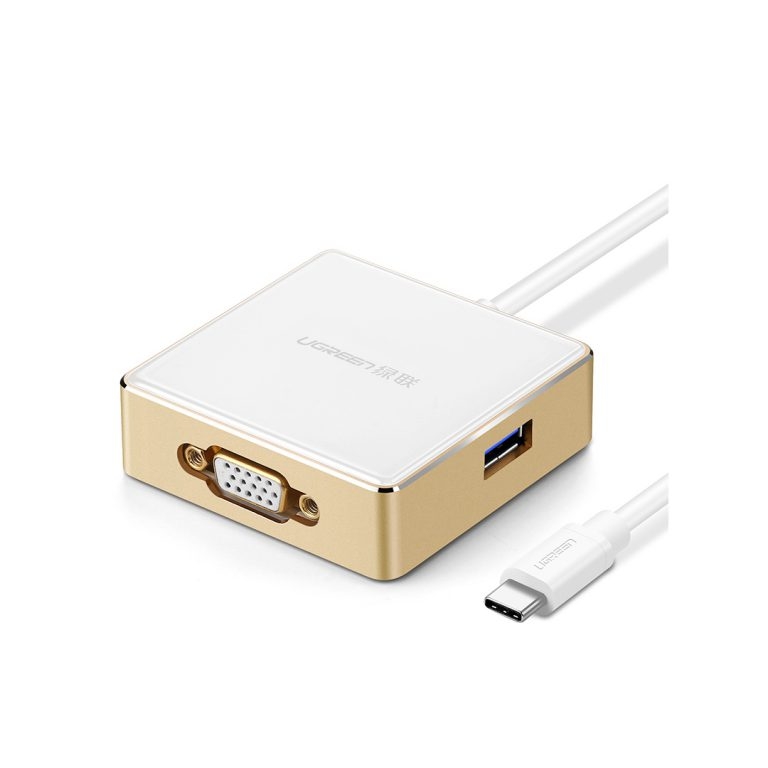 UGREEN [30442] Type-C 3.0 轉 VGA 轉換器連 3-USB Port + 1-TypeC PD充 – 1080P
